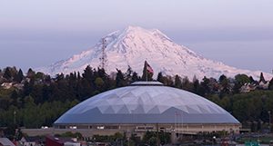 mount rainier and tacoma dome