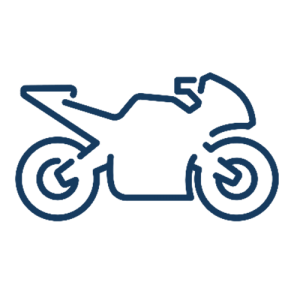 blue motorcycle line icon